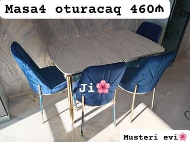 ucuz kafel metlaq: Mətbəx üçün, Yeni, Açılan, Dördbucaq masa, 4 stul — 3