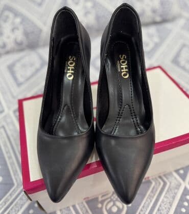 женские слипоны на высокой подошве: Туфли, Размер: 37, цвет - Черный, Новый — 1