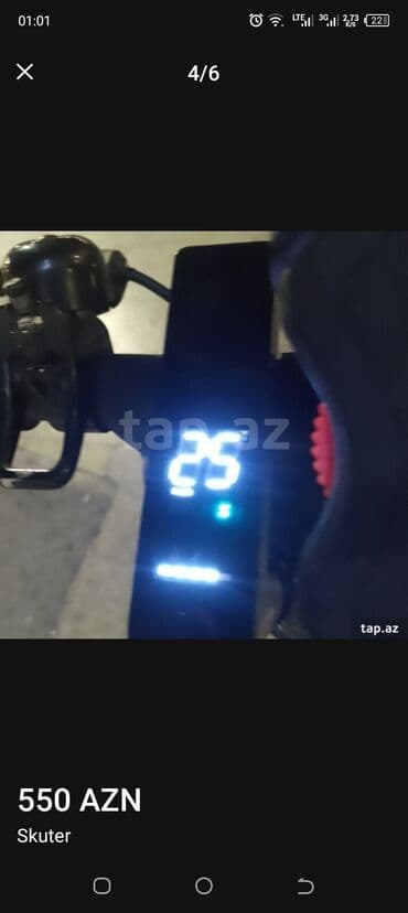 Opel: Elektrik skuter - Qara rəngli, qatlanan alüminium gövdə - LED — 3