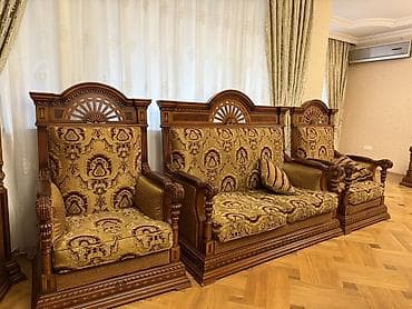 Klassik üslublu dəbdəbəli mebel dəsti 2 ədəd divan 4 ədəd kreslo, 1