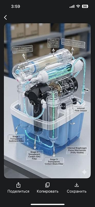 Şəffaf gövdəli, çoxmərhələli su təmizləmə sistemi Xüsusiyyətlər: - 5