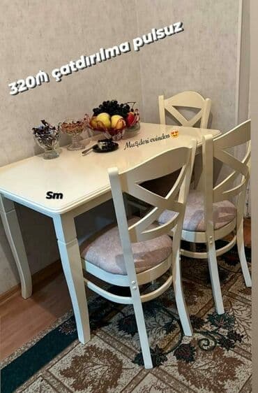 sulutepe kiraye heyet evleri 2022: *Bir gün ərzində çatdırılma olunan* ✔️Kuxna üçün stol stul dəsti✨✨ — 3