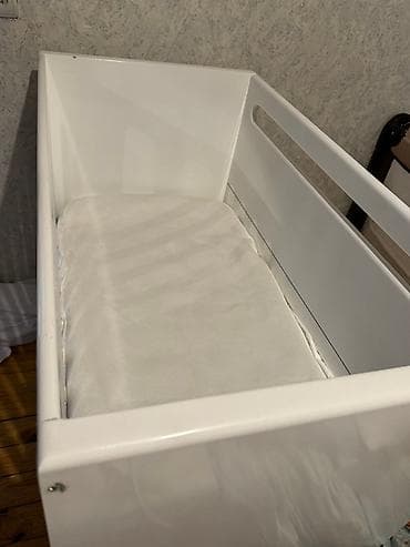 Beşiklər: Tecili saatilir Uşaq beşiyi – ağ rəng, minimal dizayn - Material — 5