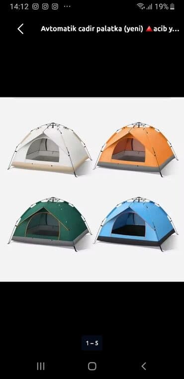 1dollar aliram: Avtomatik çadır/palatka - Sürətli qurulum sistemi: üst hissədə — 1