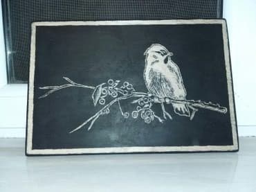 quş yuvası duzəltmək: Əl işi taxta üzərində vjıqaniya və tuş üzərində cekilmiş resm — 1