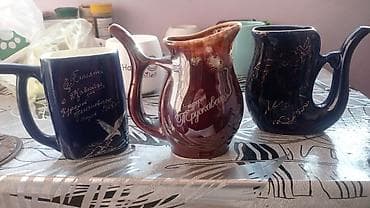 Çay dəsti, rəng - Göy, Keramika, SSRİ — 1