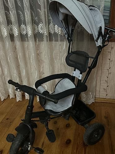 velseped: 1-5 yaş uşaqlar üçün 3 tekerli zontikli+ valideyn üçün idare eleme — 1