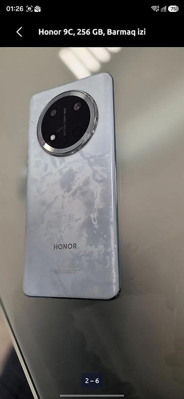 panel radiator: Honor 9C, 256 GB, rəng - Boz, Barmaq izi — 2