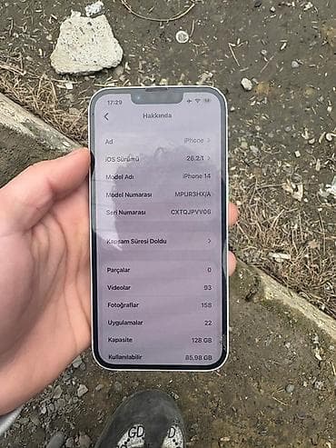 xiaomi note 10s: IPhone 14, 128 GB, Ağ, Barmaq izi, Face ID, Sənədlərlə — 2