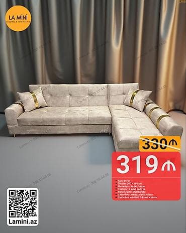 Künc divan, Açılan, Bazalı, Parça, Şəhərdaxili pulsuz çatdırılma — 1