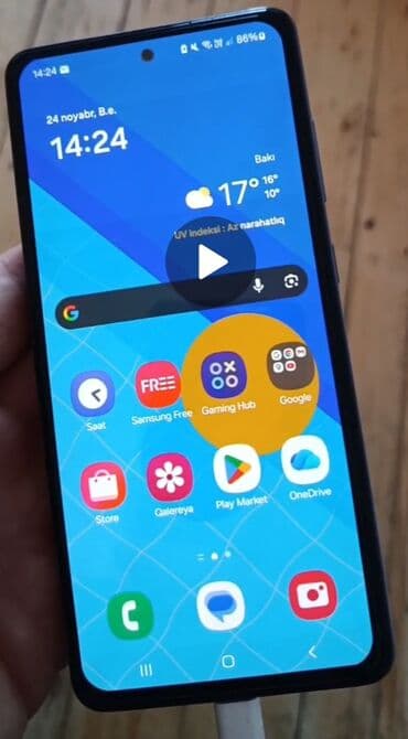 samsung kabrolari: Samsung Galaxy A52, 128 GB, rəng - Bənövşəyi, Barmaq izi — 1