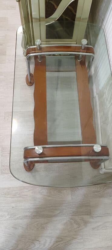 стекло для журнального столика: Журнальный стол, Б/у, Нераскладной, Стекло, Прямоугольный стол — 3