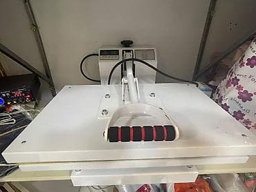 heat press: Sənaye tipli istilik pressi – düz səthli, qol ilə bağlanan model — 1
