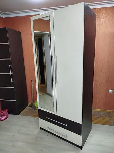 mebel skaf: İşlənmiş, 1 qapı, Siyirməli, Qəhvəyi, Digər material, Açılan, Düz dolab — 4