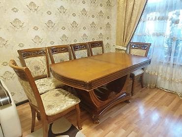 taxta alisi: Qonaq otağı üçün, Açılan, Dördbucaq masa, 6 stul — 4