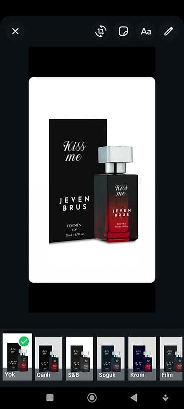 Jeven brus Kiss me satılır . Orijinal ətirdir kişilər üçün . 50 ml — 1