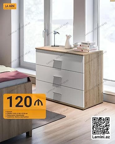 Komod – La Mini - Dizayn: skandinav minimalizm tərzində, ağ ön — 1
