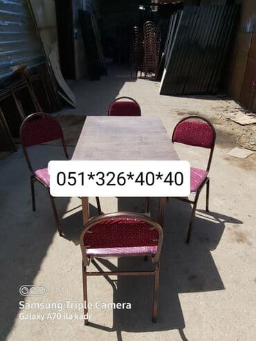 Masa və oturacaq dəstləri: Qonaq otağı üçün, Yeni, Açılan, Dördbucaq masa, 1 stul — 5