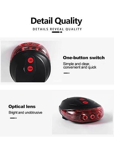 velosiped işıq: Velosiped üçün ön fənər və arxa lazer stop işığı. lazer işıq batareya🔋 — 10