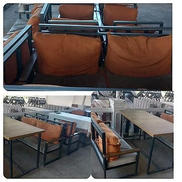 divan restoran ucun: 44 kreslo, biri 75₼ 6 divan biri 150₼ 7 ədəd 2 nəfərlik stol -biri — 1