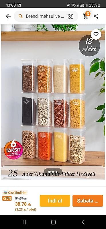 plasmas qablar: Mətbəx və təsərrüfat üçün çoxfunksiyalı saxlama qabları dəsti - Həcm — 3