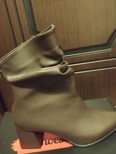 ботильоны на каблуке: Размер: 40, цвет - Коричневый, Новый — 1