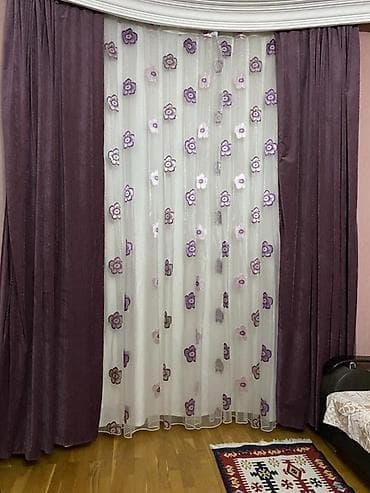 derzi sekilleri: Pərdə dəsti - Material: qalın dekorativ parça (şönil effektli — 4