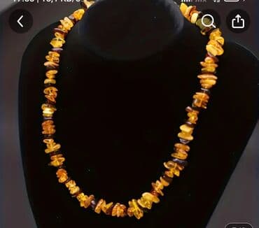 Təbii kəhrəba aksesuar dəsti - Material: 100% təbii kəhrəba (sarı