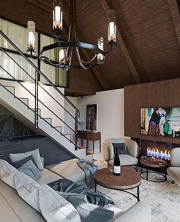 demir qapi gence: «Barn House»: ▸ 60 m² — 2 yataq otağı, zal, studio tipli mətbəx — 4