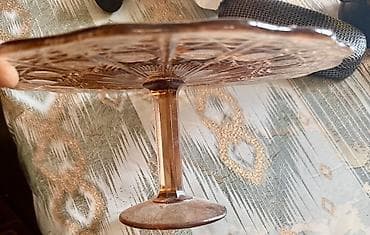 şuşa tortu: Tort və şiriniyyat qabı, rəng - Sarı, Şüşə — 2