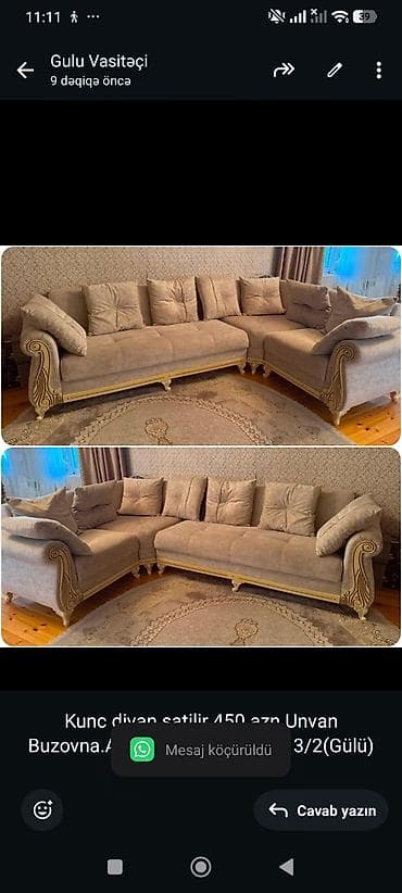 Kunc divan satilir 450 azn.Unvan Buzovna.Acilir+bazalidir.olcuzu — 1