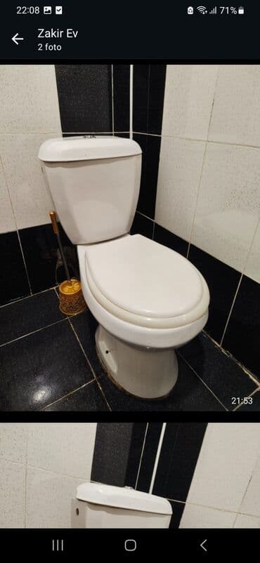 İşlənmiş, Unitaz, Monoblok, Kredit yoxdur, Zəmanətsiz, Ünvandan götürmə