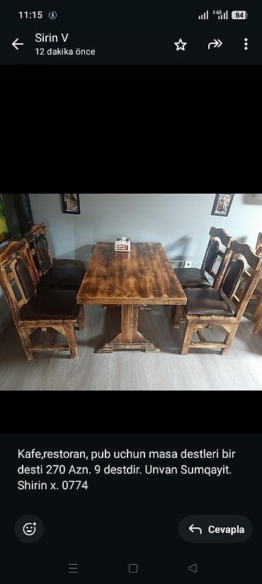 Kafe,restoran, pub uchun masa destleri bir desti 270 Azn. 9 destdir