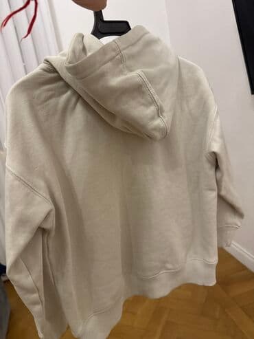 детская толстовка флисовая: Açıq krem rəngli kapüşonlu svitşot - Material: qalın, yumşaq toxumalı — 2