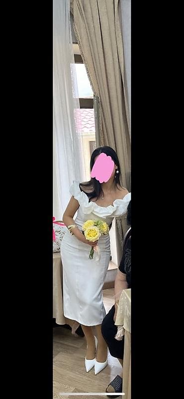 белое платье: Ağ rəngli zərif libas – 1 dəfə geyinilib quru təmizləmədə yuyulub — 1