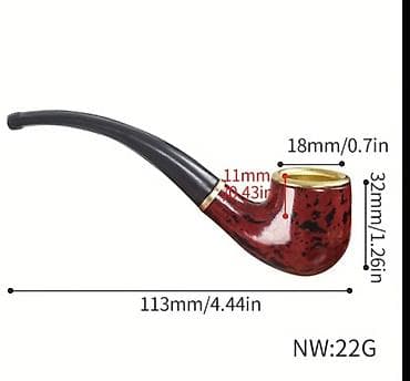 ucuz qelyan: Mini tütün borusu – klassik əyri dizayn - Material: polimer gövdə — 3