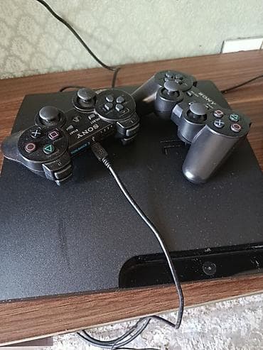 playstation 4 slim ps4: Sony PlayStation 3 Slim oyun konsolu - Model: PS3 Slim (qara rəng) - — 8