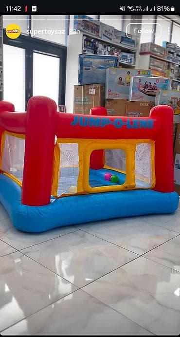 Şişmə uşaq atraksionu – Intex Jump-O-Lene - Rəng: qırmızı/sarı/mavi -