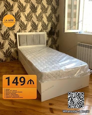 kravat basligi: Təknəfərlik çarpayı, Bazasız, Matras ilə, Siyirməsiz — 1