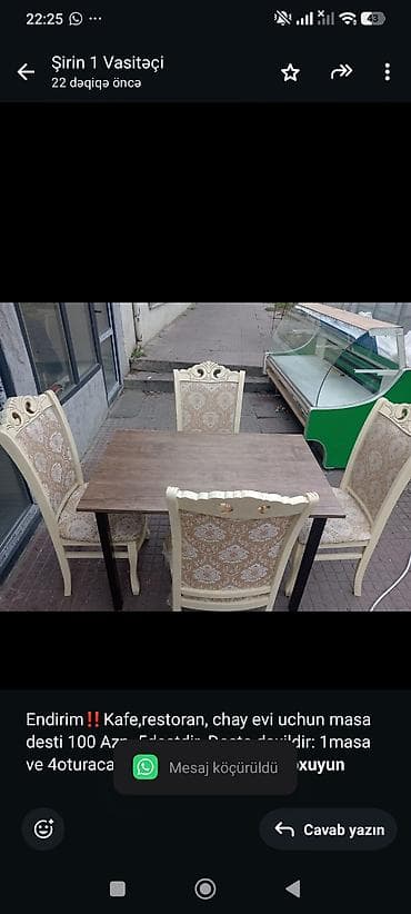Endirim‼️Kafe,restoran, chay evi uchun masa desti 100 Azn. 5destdir