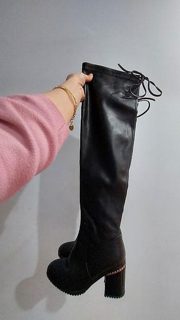 uzun cekmeler: Uzunboğaz, Ölçü: 36, rəng - Qara, İşlənmiş — 5