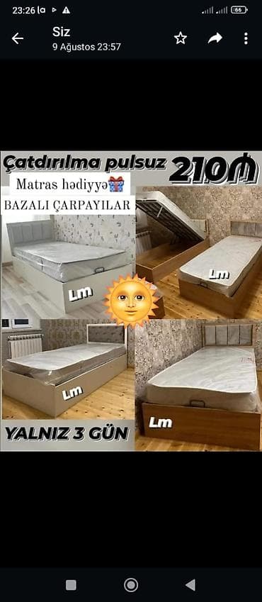 ucuz aboy: Yeni, Təknəfərlik çarpayı, Matras ilə — 1
