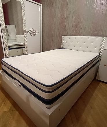 Мебель: Односпальная кровать, Шкаф, Трюмо, Тумба, Б/у — 4