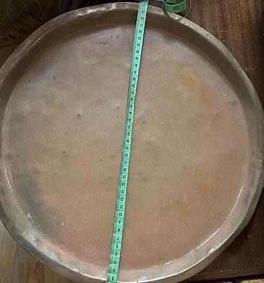 metbex lusturlari: Böyük ölçülü mis sini/tray - Material: mis (əl işi döymə görünüşlü) - — 1