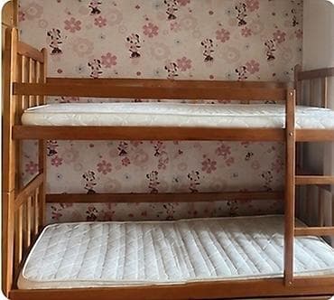 esfa yataq desti: Oğlan və qız üçün, Çarpayı, Matras ilə, Siyirməli, Taxta — 2