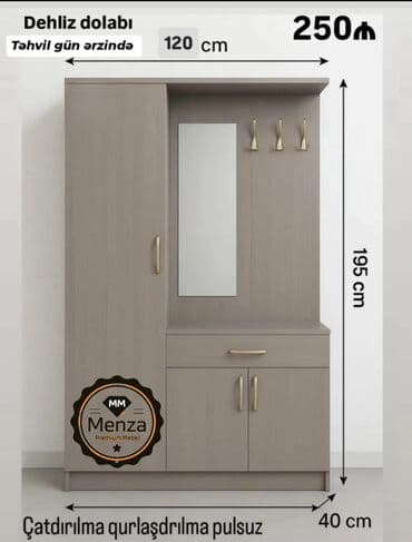 dehliz ucun oboylar: Yeni, Açılan, 4 qapılı Düz dolab, Dəhliz dolabı, Rusiya — 13