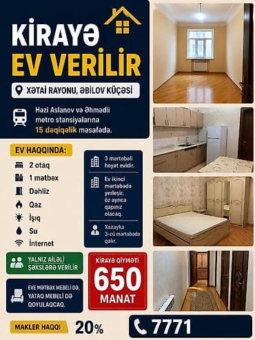 Xətai rayonu, Əbilov küçəsində kirayə ev. Ünvan və yaxınlıq: - Həzi lalafo.az -da Xətai rayonu, Əbilov küçəsində kirayə ev. Ünvan və yaxınlıq: - Həzi