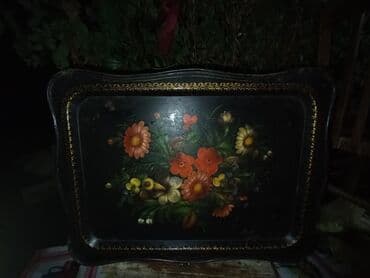 Əl naxışlı metal sinidir 1940 cı il - Material: möhkəm metal - Rəng