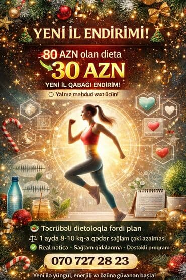 Yeni il endirimi ilə fərdi dieta proqramı • Qiymət: 30 AZN (əvvəl 80