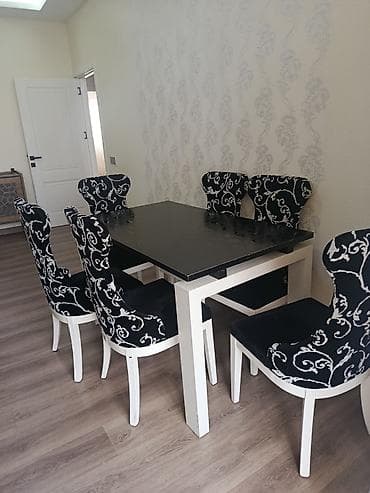 Masalar: Mətbəx üçün, Açılmayan, Dördbucaq masa, 6 stul — 1